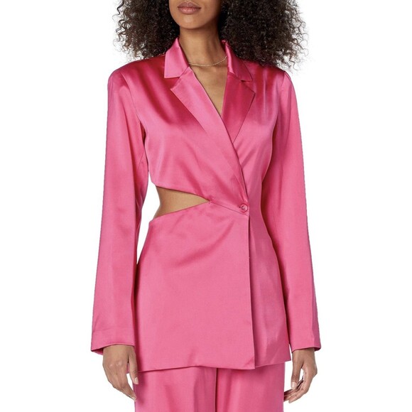 Porsha Williams x The Drop Women's Black Cutout Waist Blazer Hot Pink Size M NWT - Picture 1 of 6